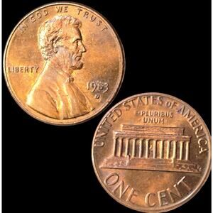 1983d Lincoln Memorial Cent Strike Through Double Die Double Ear Variety READ